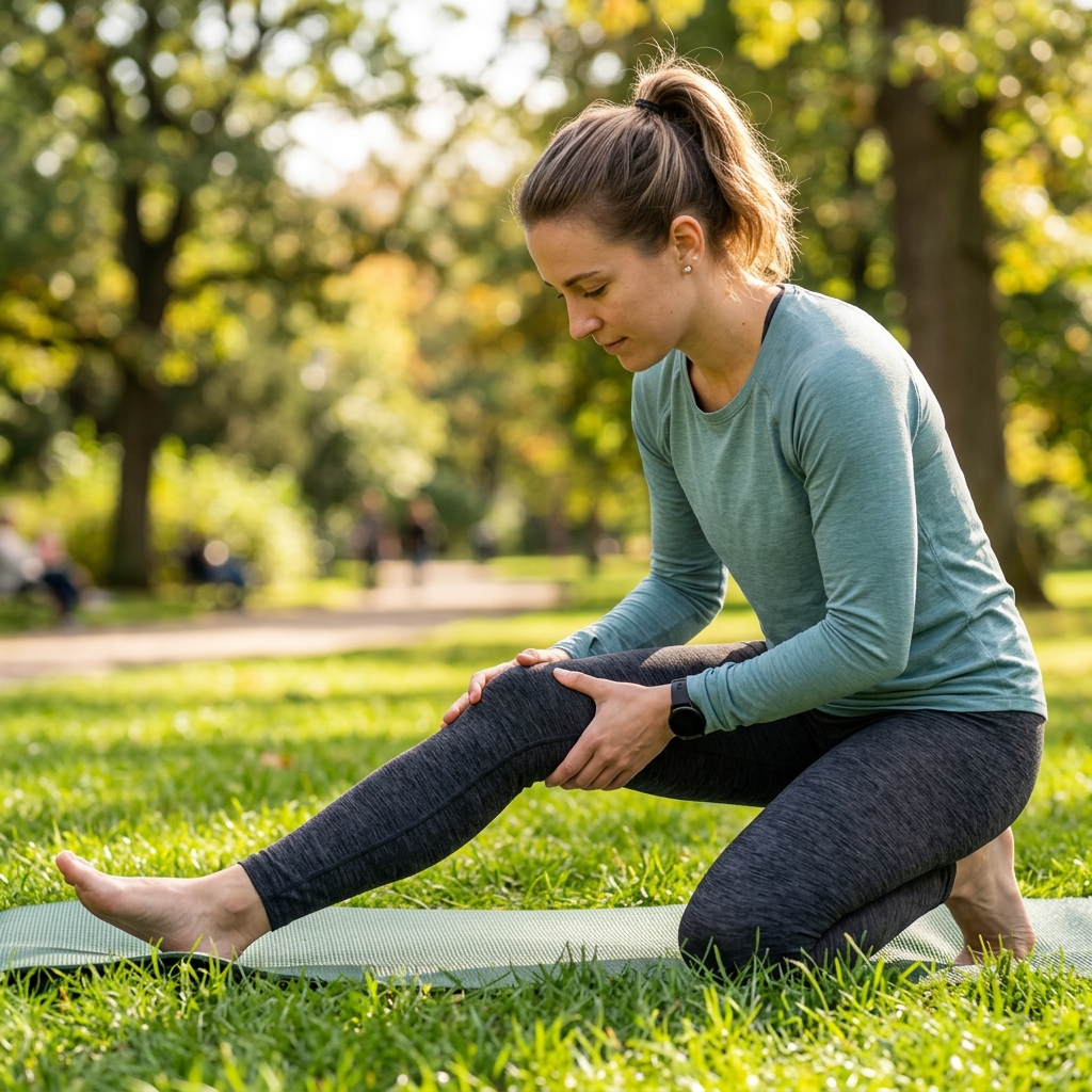 Person stretching gently